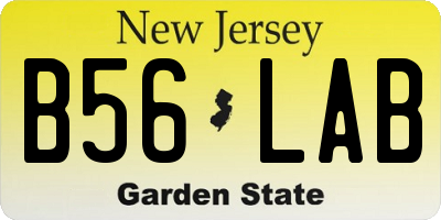 NJ license plate B56LAB
