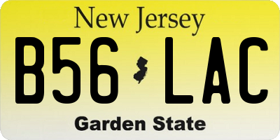 NJ license plate B56LAC