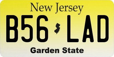 NJ license plate B56LAD