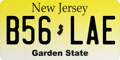 NJ license plate B56LAE