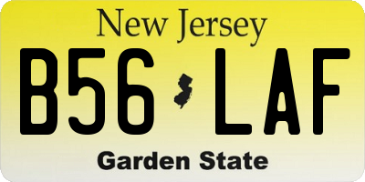 NJ license plate B56LAF
