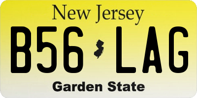 NJ license plate B56LAG