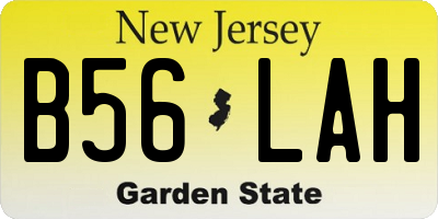 NJ license plate B56LAH
