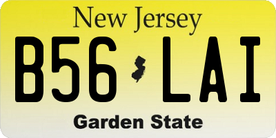 NJ license plate B56LAI