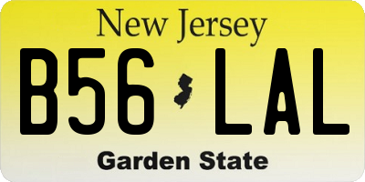 NJ license plate B56LAL