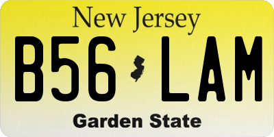 NJ license plate B56LAM