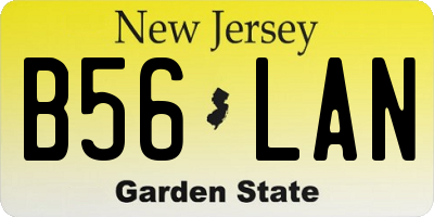 NJ license plate B56LAN