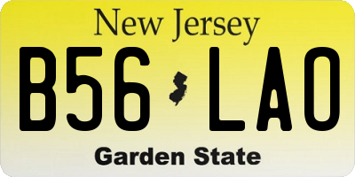 NJ license plate B56LAO