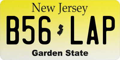 NJ license plate B56LAP