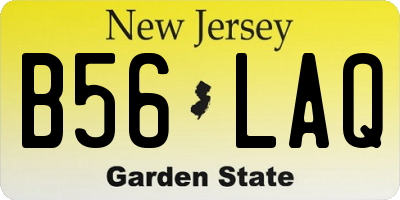 NJ license plate B56LAQ