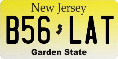 NJ license plate B56LAT