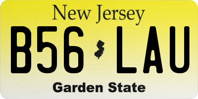 NJ license plate B56LAU