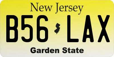 NJ license plate B56LAX