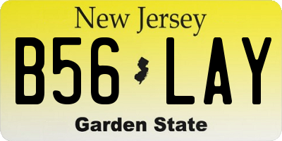 NJ license plate B56LAY