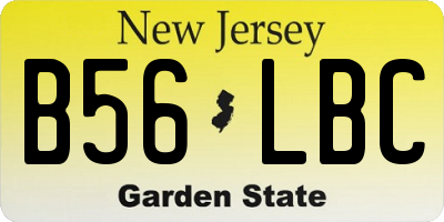 NJ license plate B56LBC