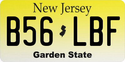 NJ license plate B56LBF