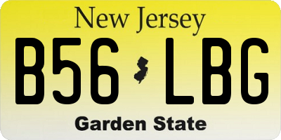 NJ license plate B56LBG