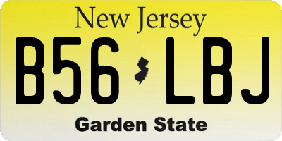 NJ license plate B56LBJ