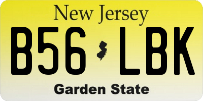 NJ license plate B56LBK