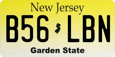 NJ license plate B56LBN