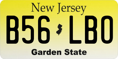 NJ license plate B56LBO