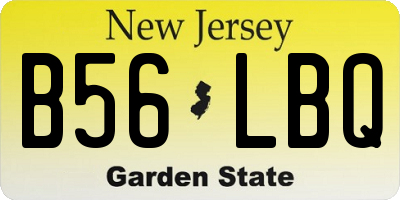 NJ license plate B56LBQ