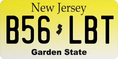 NJ license plate B56LBT