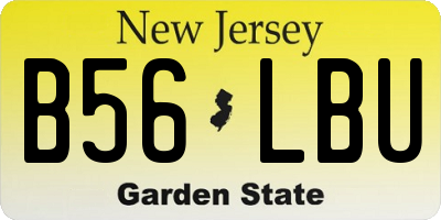 NJ license plate B56LBU