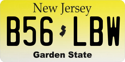 NJ license plate B56LBW