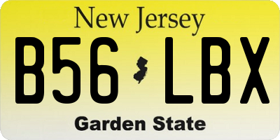NJ license plate B56LBX