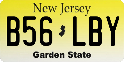 NJ license plate B56LBY