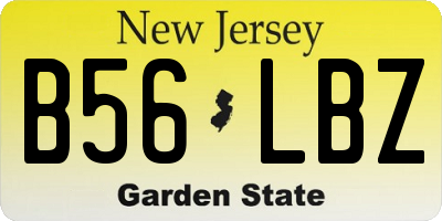 NJ license plate B56LBZ