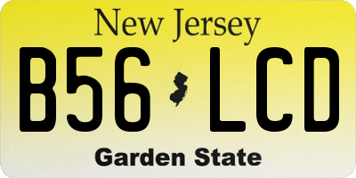 NJ license plate B56LCD