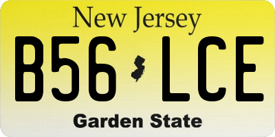 NJ license plate B56LCE