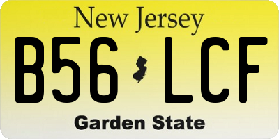 NJ license plate B56LCF