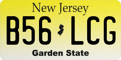 NJ license plate B56LCG