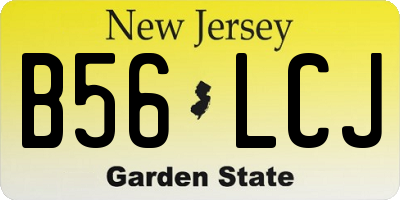 NJ license plate B56LCJ
