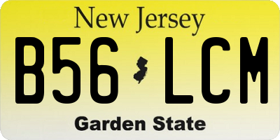 NJ license plate B56LCM