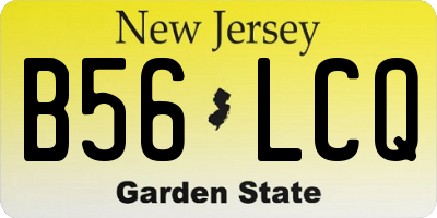 NJ license plate B56LCQ