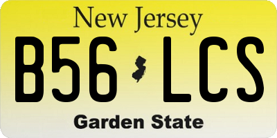 NJ license plate B56LCS