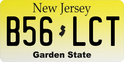 NJ license plate B56LCT