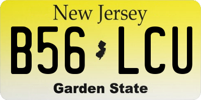 NJ license plate B56LCU