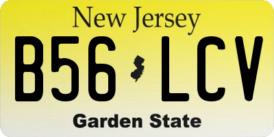 NJ license plate B56LCV