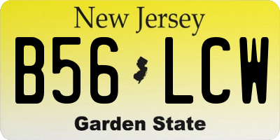 NJ license plate B56LCW