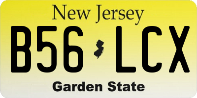 NJ license plate B56LCX