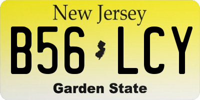 NJ license plate B56LCY