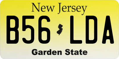 NJ license plate B56LDA