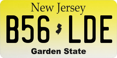 NJ license plate B56LDE