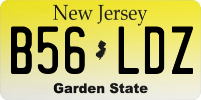 NJ license plate B56LDZ