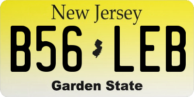 NJ license plate B56LEB